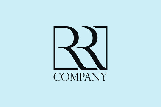 RR initial letter logo in square shape design