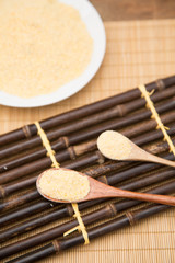 Cornmeal on the plate,