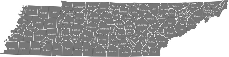 map of Tennessee - obrazy, fototapety, plakaty