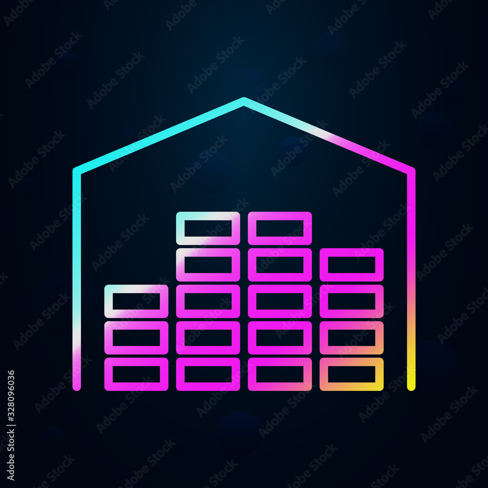 Poster warehouse with goods in nolan style icon. simple thin line, outline vector of cargo logistic icons f