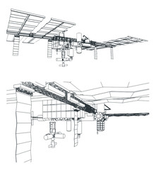 Orbital space station illustration