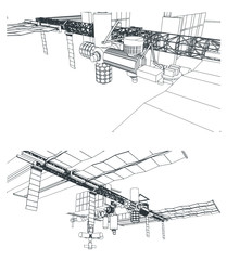 Orbital space station illustrations