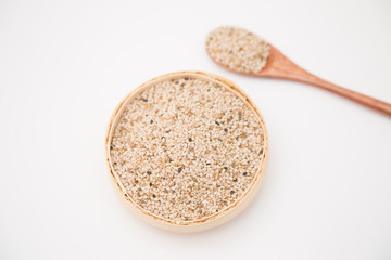 Sesame in the bamboo basket