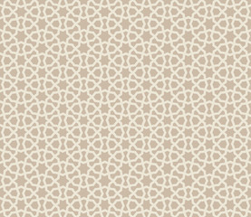 Fototapeta premium Abstract seamless pattern. Arabic line ornament with geometric shapes.