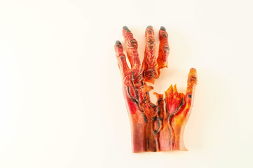 Traditional Japanese mask glove of a demon