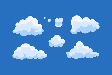 Cartoon cloud isolated vector set. collection white clouds illustration.