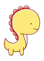 Cute dinosaur illustration cartoon hand drawn isolated on white background