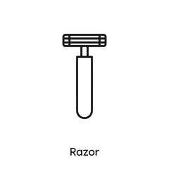 razor vector line icon. Simple element illustration. razor icon for your design.