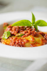 Ravioli with tomato sauce