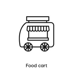 Fototapeta na wymiar food cart vector line icon. Simple element illustration. food cart icon for your design.
