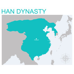 Fototapeta premium vector map of the Han Dynasty