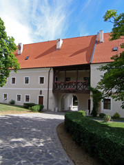 Fototapeta na wymiar Cerveny Kamen Castle - Redstone Castle, 13th-century castle in southwestern Slovakia.