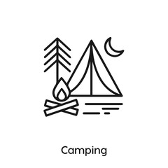 camping vector line icon. Simple element illustration. camping icon for your design.