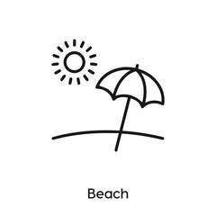 beach vector line icon. Simple element illustration. vacation icon for your design.