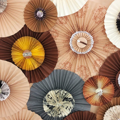 background of circles made of pleated fabric