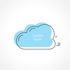 Cloud shape graphic element. Vector
