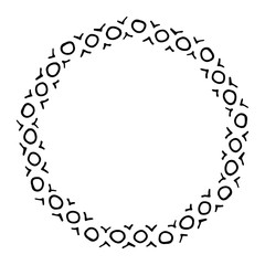 black and white vector frame in rustic style. wreath of branches