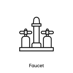 faucet vector line icon. Simple element illustration. faucet icon for your design.