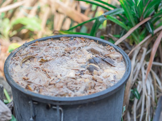 Wet waste in the biological fermentation tank..