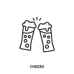 cheers vector line icon. Simple element illustration. cheers icon for your design.
