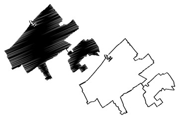 The Hague City (Kingdom of the Netherlands, Holland) map vector illustration, scribble sketch City of Den Haag map