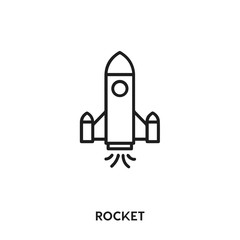 rocket vector line icon. Simple element illustration. rocket icon for your design.