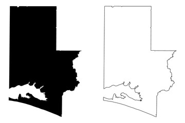 Walton County, Florida (U.S. county, United States of America, USA, U.S., US) map vector illustration, scribble sketch Walton map
