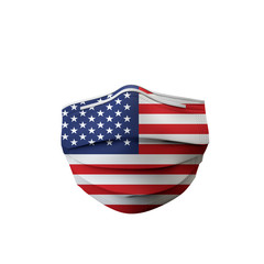 USA flag protective medical mask. 3D Rendering