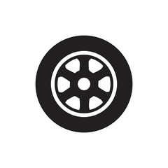 Fototapeta premium Tire Wheel icon template black color editable. Tire Wheel icon symbol Flat vector illustration for graphic and web design.