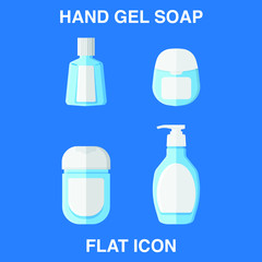 Hand Soap Dispenser, infection control concept. Soap to prevent colds, virus, Coronavirus, Antimicrobial germ kill foam, hand soap, hand gel bottle. flat icon design