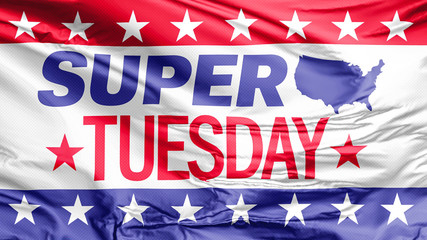 A Super Tuesday waving flag