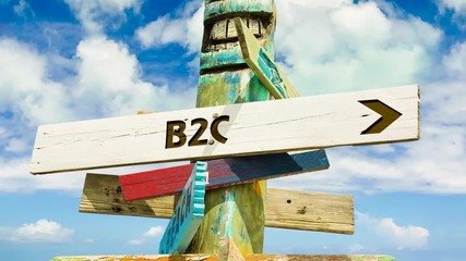 Street Sign the Way to B2C
