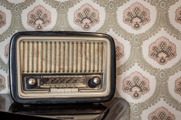 March 1, 2020 - Rome, Italy - Telefunken Mignonette, an old transistor radio, with knobs and...