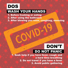Useful information, Dos and don't about the deadly covid-19. Banner/poster/ad/campaign. 