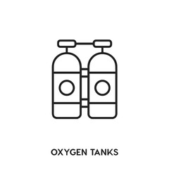 oxygen tanks vector line icon. Simple element illustration. oxygen tanks icon for your design.