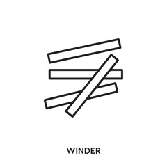winder vector line icon. Simple element illustration. winder icon for your design.