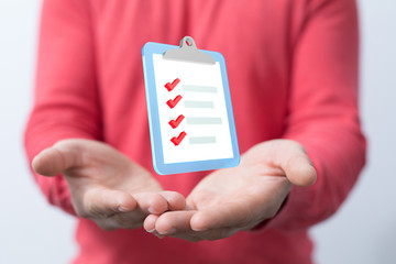Digital checklist or todo-list displayed .