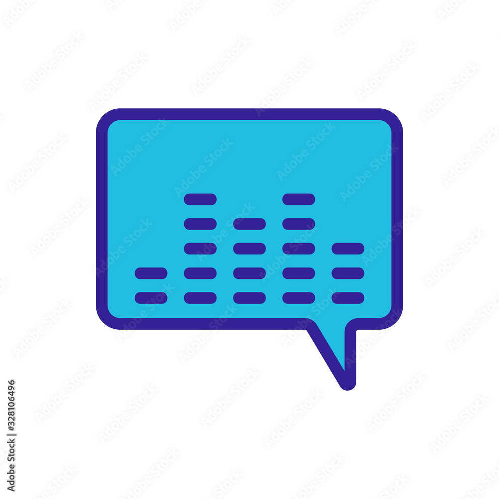 Poster equalizer, message icon vector. thin line sign. isolated contour symbol illustration