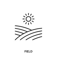 field vector line icon. Simple element illustration. Farm and farmer icon for your design. Can be used for web and mobile. land field icon.
