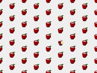 Seamless bright spring pattern with apple and   juicy fruit.