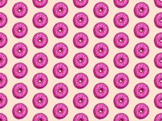 Spring. Colors.  dessert. donut. Pattern without seams