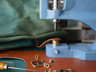 Production of genuine leather. Instruments. Genuine leather design. Metal fittings. Clothing...