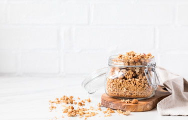 Granola, muesli . Breakfast, snack.Concept of healthy