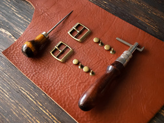 Production of genuine leather. Instruments. Genuine leather design. Metal fittings. Clothing...