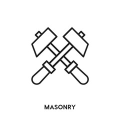masonry vector line icon. construction equipment  icon Simple element illustration. masonry icon for your design. Can be used for web and mobile.