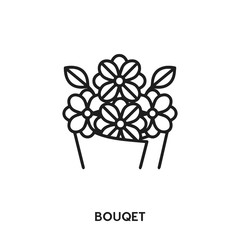 bouquet vector line icon. Simple element illustration. flower icon for your design. Can be used for web and mobile.