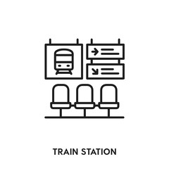 train station vector line icon. Simple element illustration. train station icon for your design. Can be used for web and mobile.