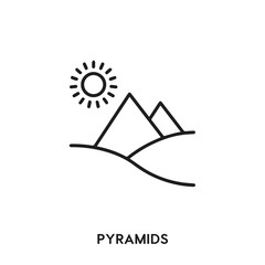 pyramids vector line icon. Simple element illustration. pyramids icon for your design. Can be used for web and mobile.