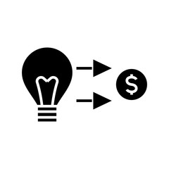 Profits black icon, concept illustration, vector flat symbol, glyph sign.