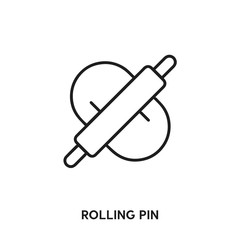 rolling pin vector line icon. Simple element illustration. rolling pin icon for your design.